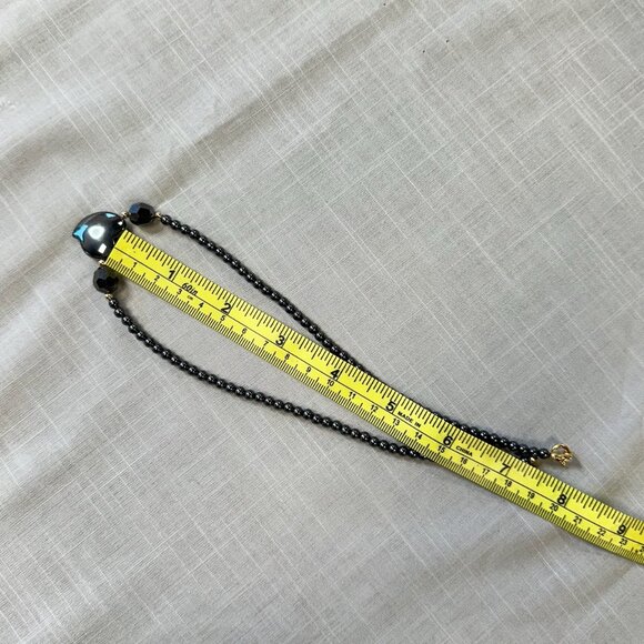 Vintage Hematite Heart Beaded Necklace - Picture 11 of 13